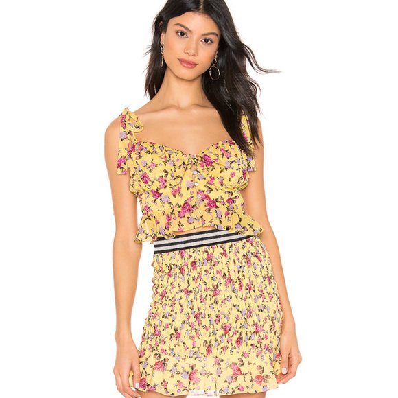 Beaumont Top Yellow Floral | For Love and Lemons - Picture 5 of 7